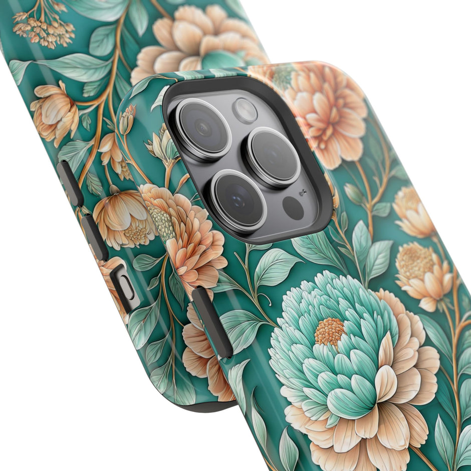 Teal Peony - Extreme MagSafe Phone Case