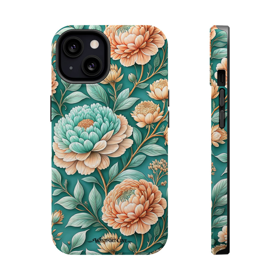 Teal Peony - Extreme MagSafe Phone Case