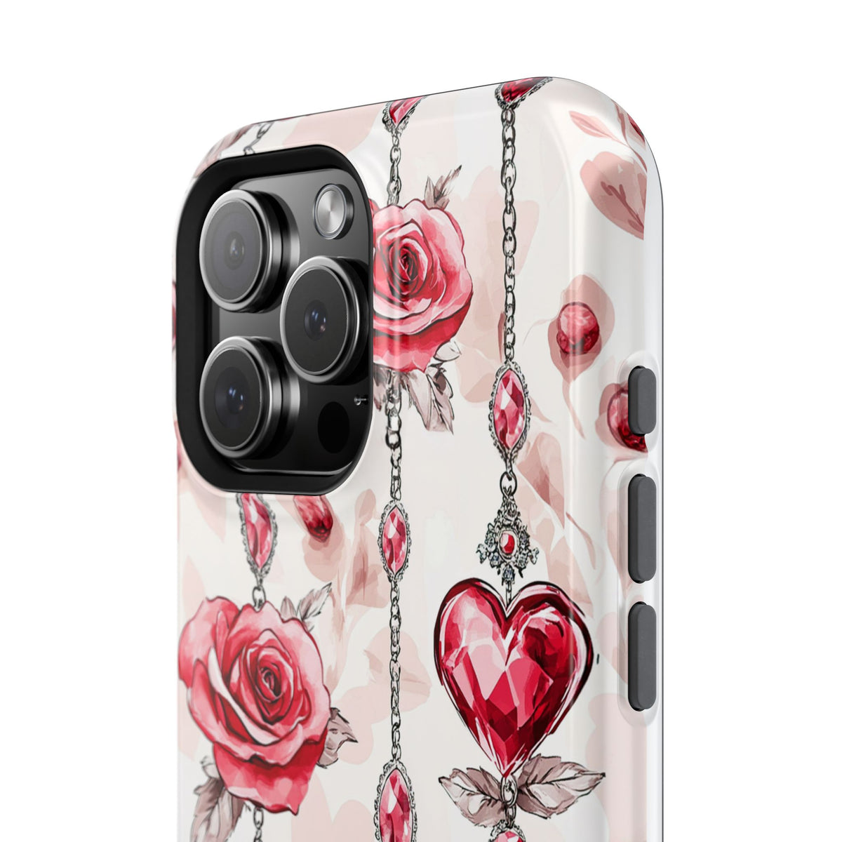 Vintage Roses & Heart Charms - Extreme Impact MagSafe Phone Case