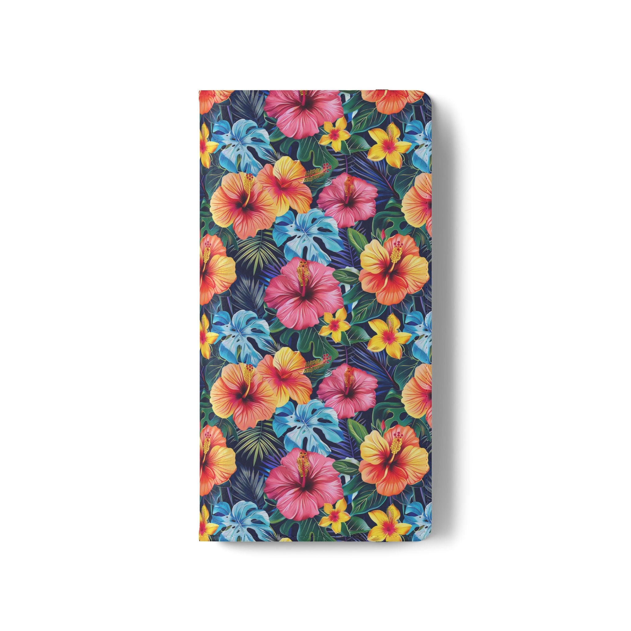Tropical Hibiscus Flip Phone Case — Floral Wallet Flip Case with Card Slots