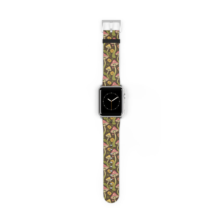 Magic Mushroom - Apple Watch Band  - Vintage Forest Fungi Apple Watch Strap