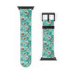 The Blue - Daisy Meadow Floral Apple Watch Band – Teal Daisy Apple Watch Strap