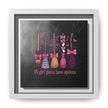 Halloween Broom Canvas Print — “A Girl Gotta Have Options” Framed Wall Art