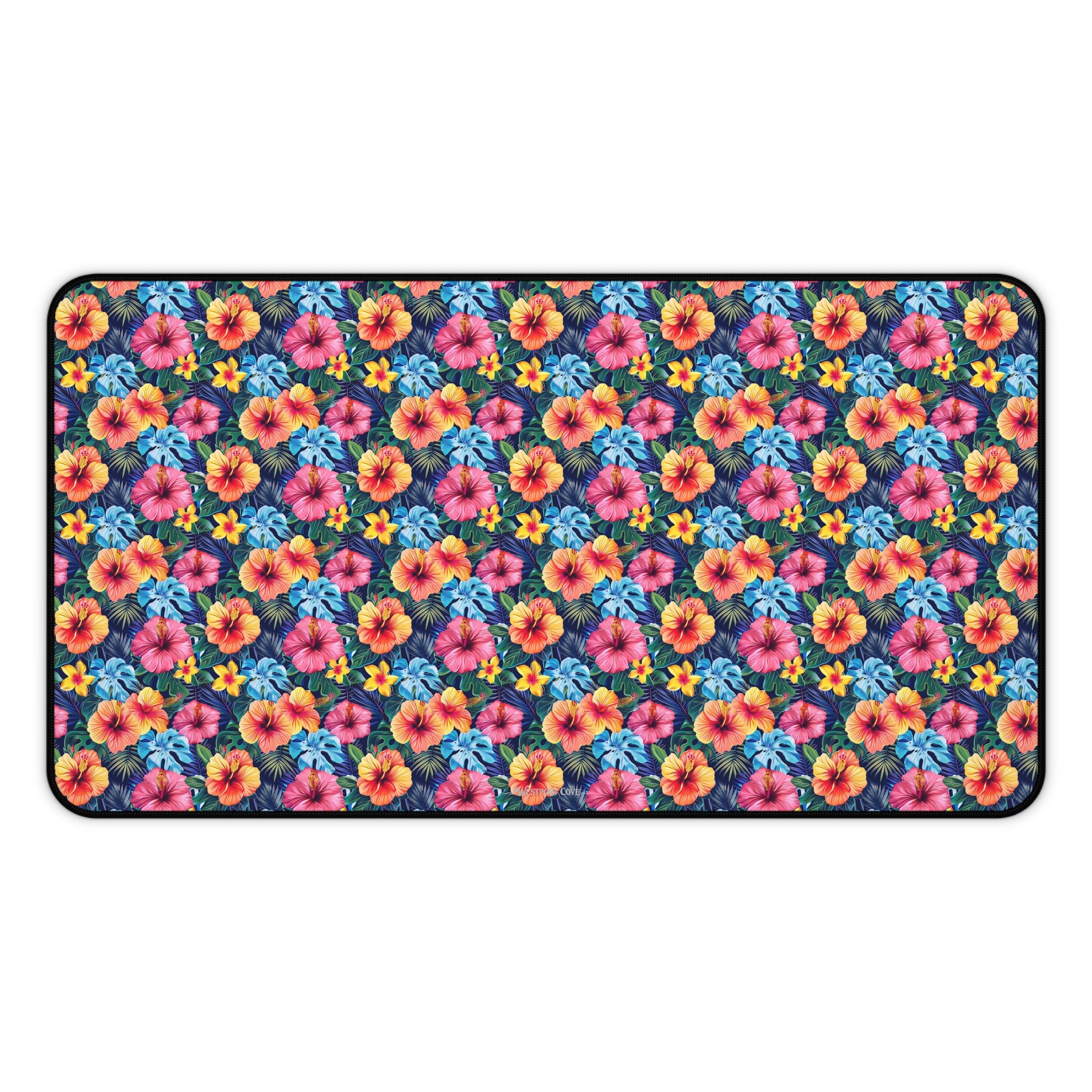 Floral Hibiscus Desk Mat — Vibrant Tropical Mousepad for Home Office