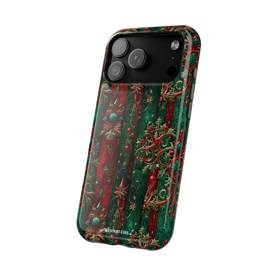 Vintage Gothic Christmas Filigree Pattern Extreme Impact MagSafe Phone Case