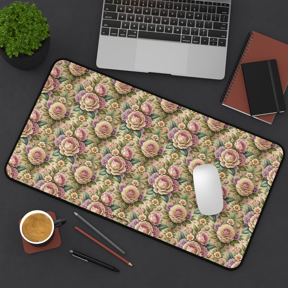 Best Buds Desk Mat — Floral Mousepad for Office & Home