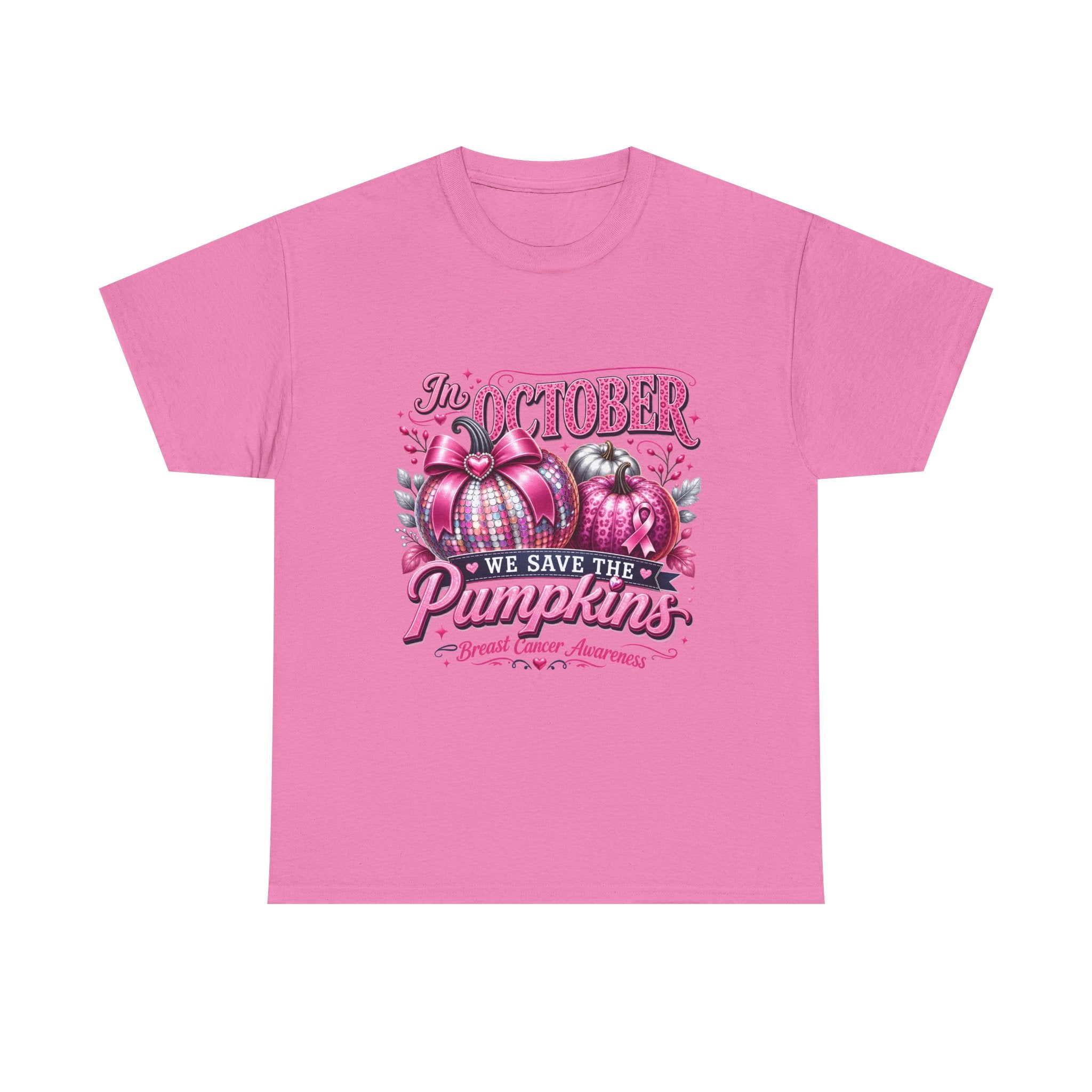 October Breast Cancer Awareness Pumpkin Tee — 