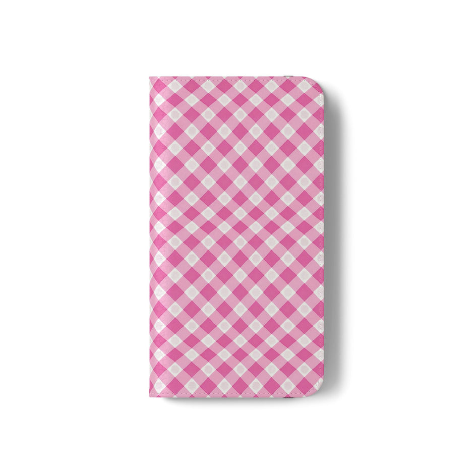 Pink Gingham - Flip Case – Wallet Flip Case with Card Slots