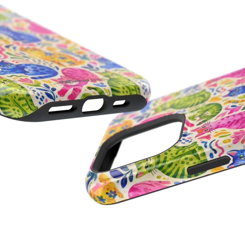 Pop Cats - Extreme Impact MagSafe Phone Case — Colorful Watercolor Cats