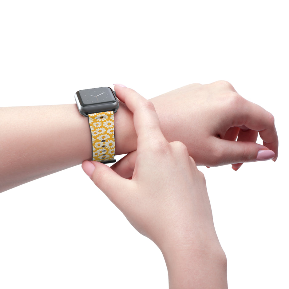 Daisy Chain - Apple Watch Band - Floral Watch Band - Yellow Daisy Pattern Apple Watch Strap