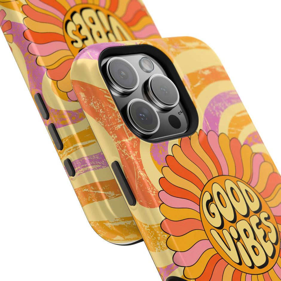 Good Vibes Retro Flower Extreme Impact MagSafe Phone Case
