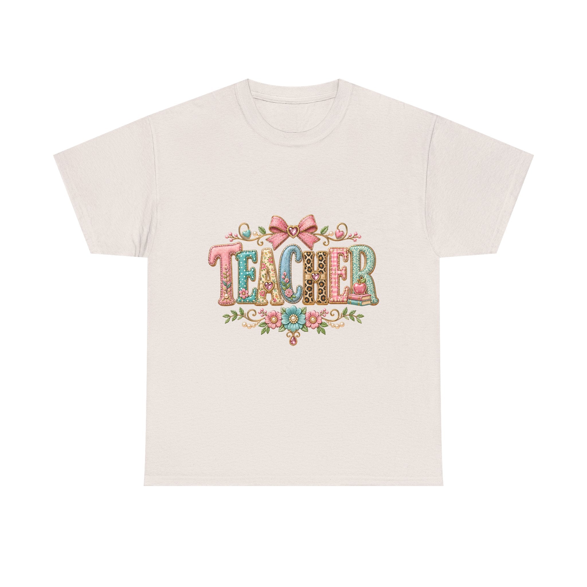 Teacher Floral Graphic Tee — Vintage Bow & Floral 
