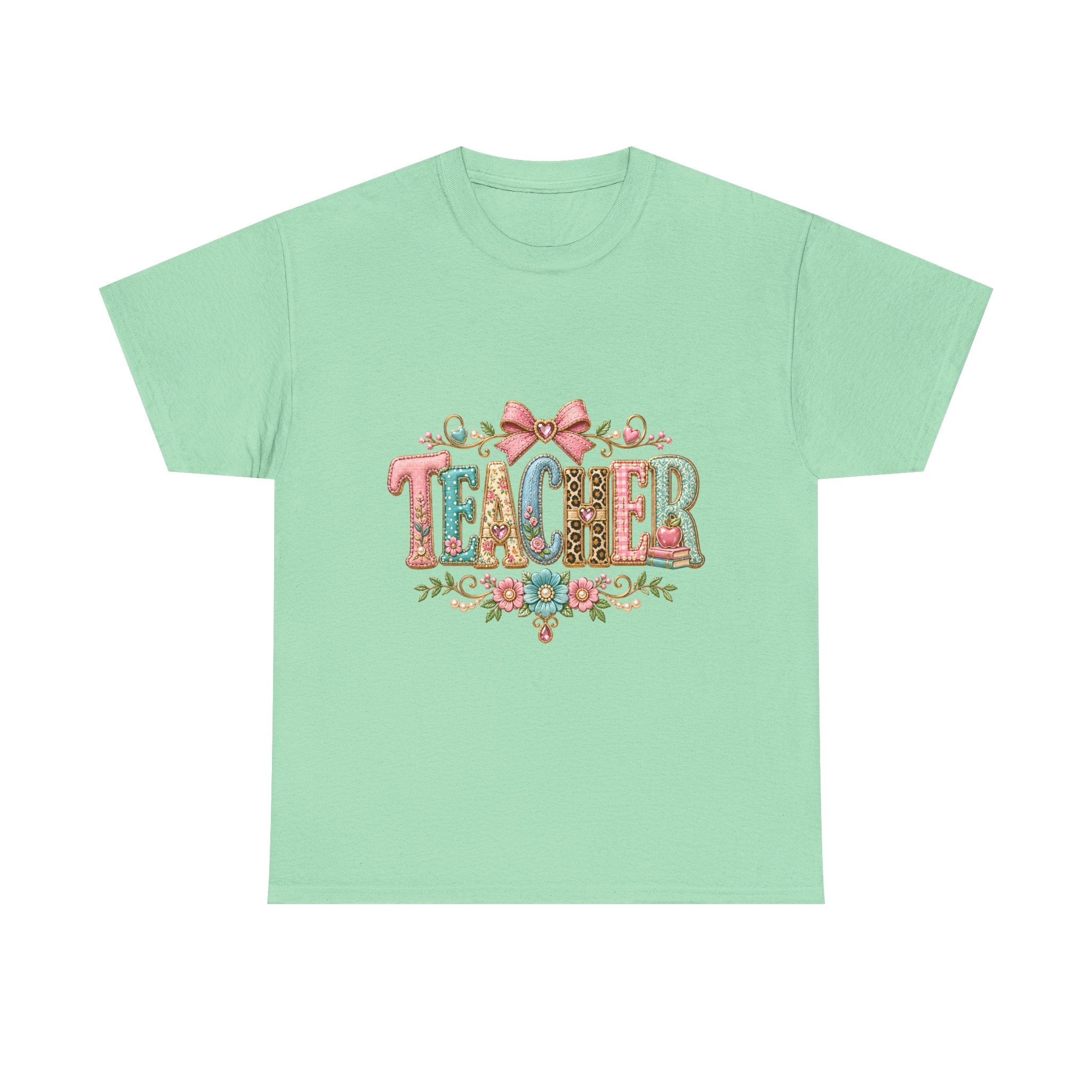 Teacher Floral Graphic Tee — Vintage Bow & Floral 
