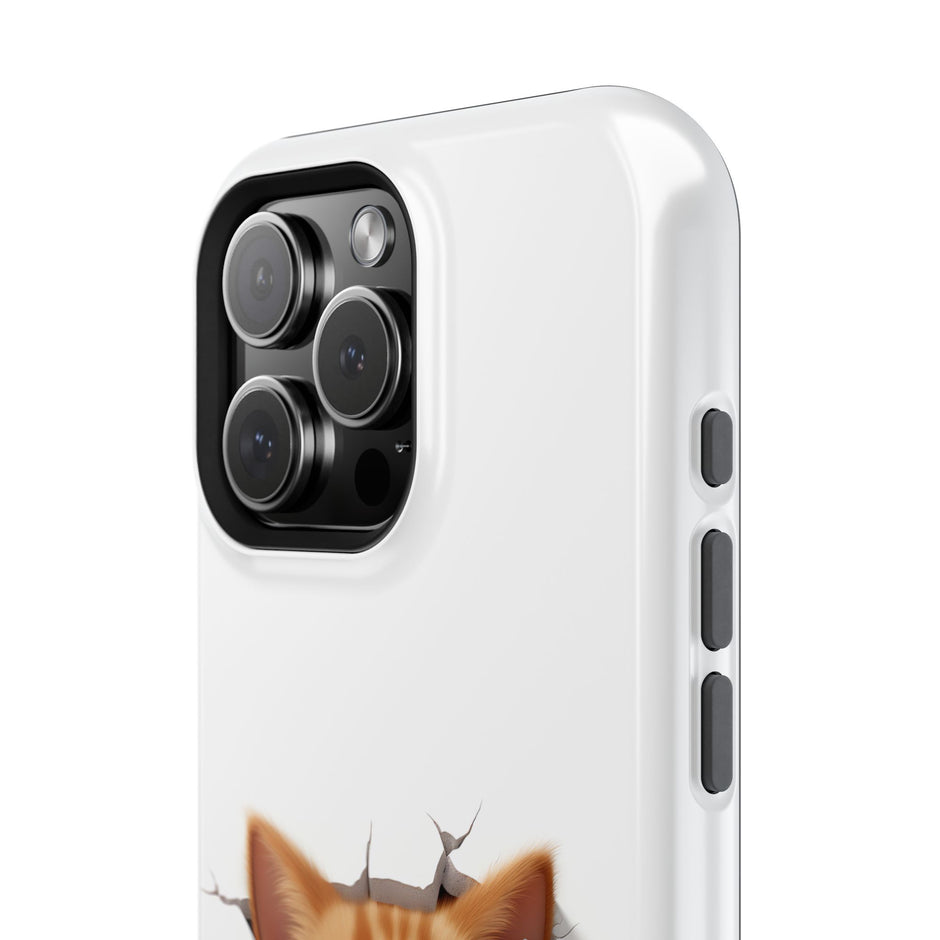 Adorable Peeking Kitten - Extreme Impact MagSafe Phone Case