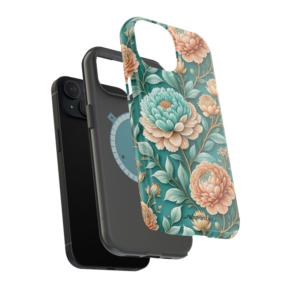 Teal Peony - Extreme MagSafe Phone Case