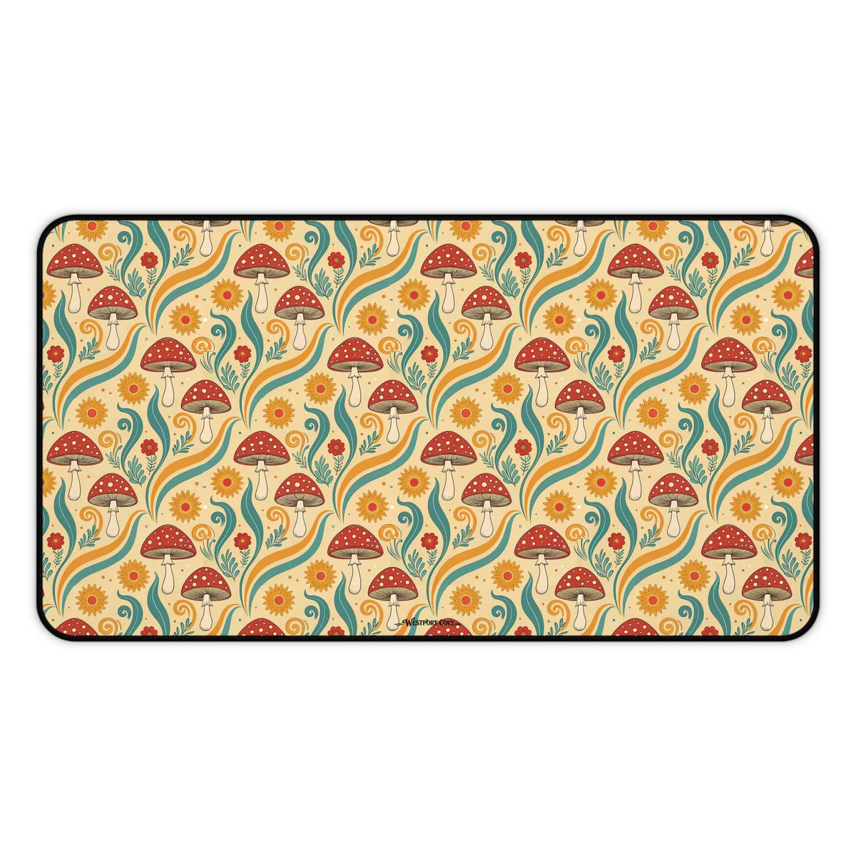 Fancy Fungus Desk Mat — Retro Floral Gamer/WFH Mousepad
