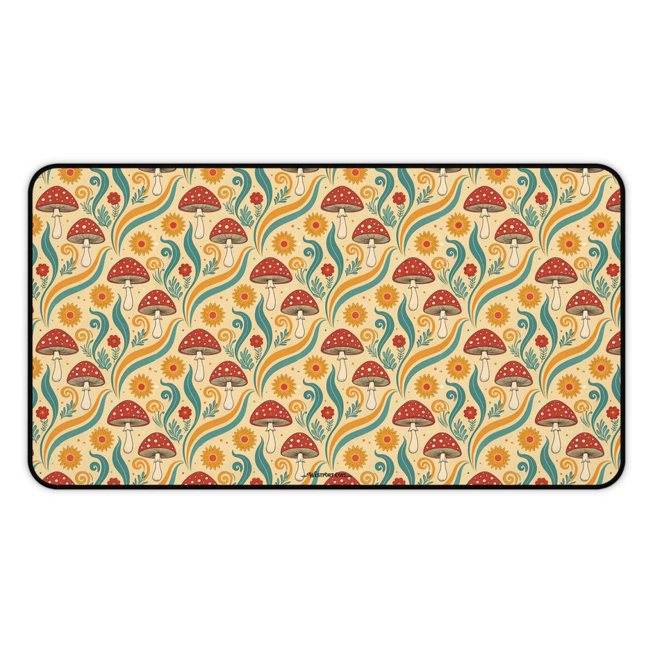 Fancy Fungus Desk Mat — Retro Floral Gamer/WFH Mousepad