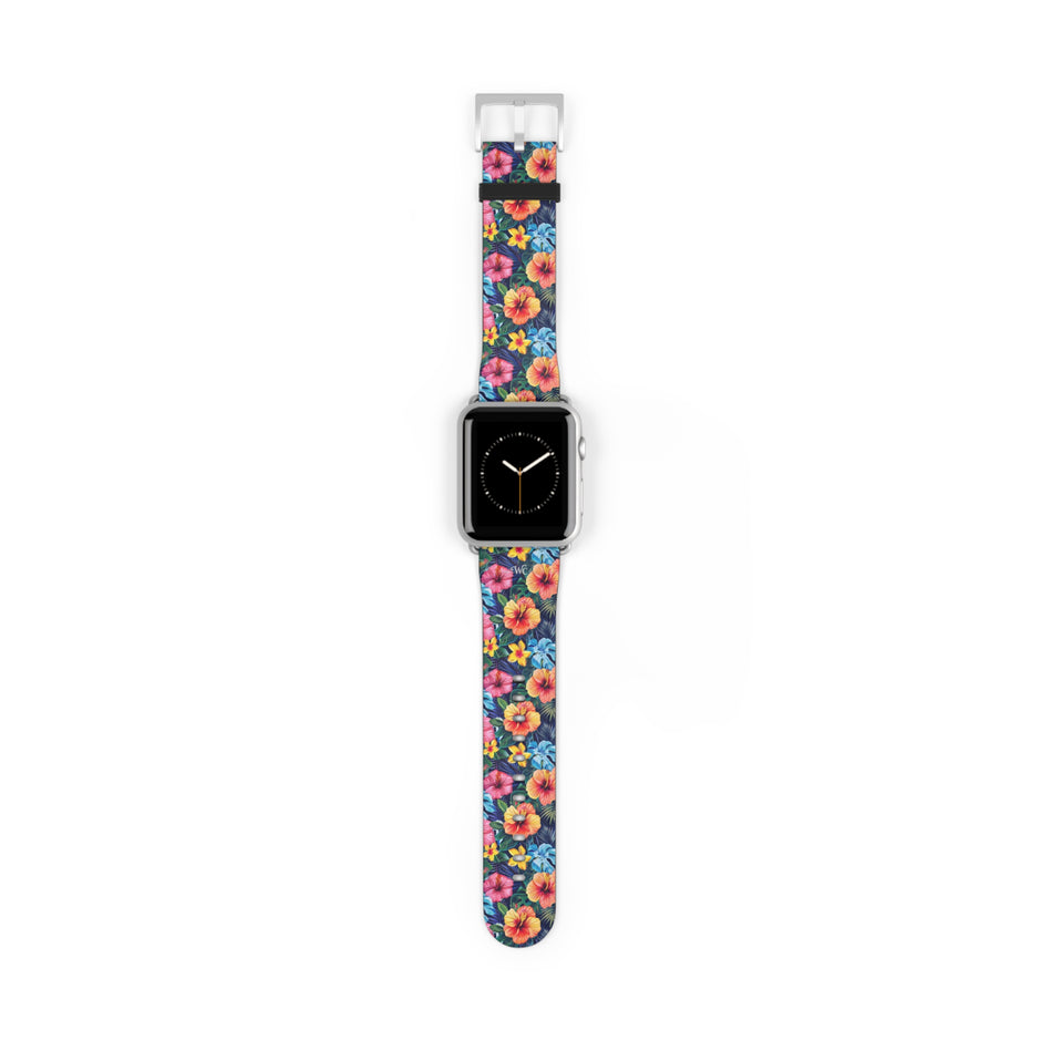 Floral Hibiscus - Apple Watch Band -Colorful Tropical Watch Strap