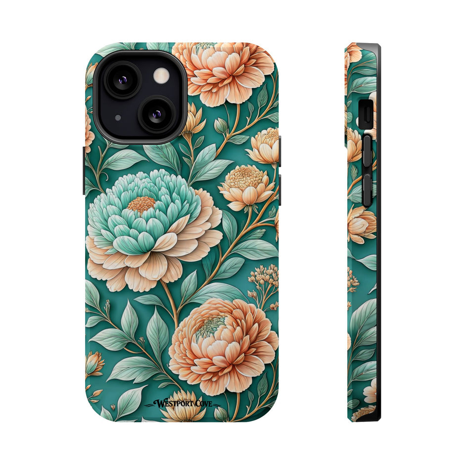 Teal Peony - Extreme MagSafe Phone Case