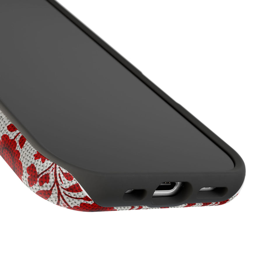 Red Scandi Floral - Extreme Impact MagSafe Phone Case