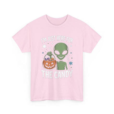 Halloween Alien T-Shirt - "I'm Just Here for the Candy" Cute Spooky Tee