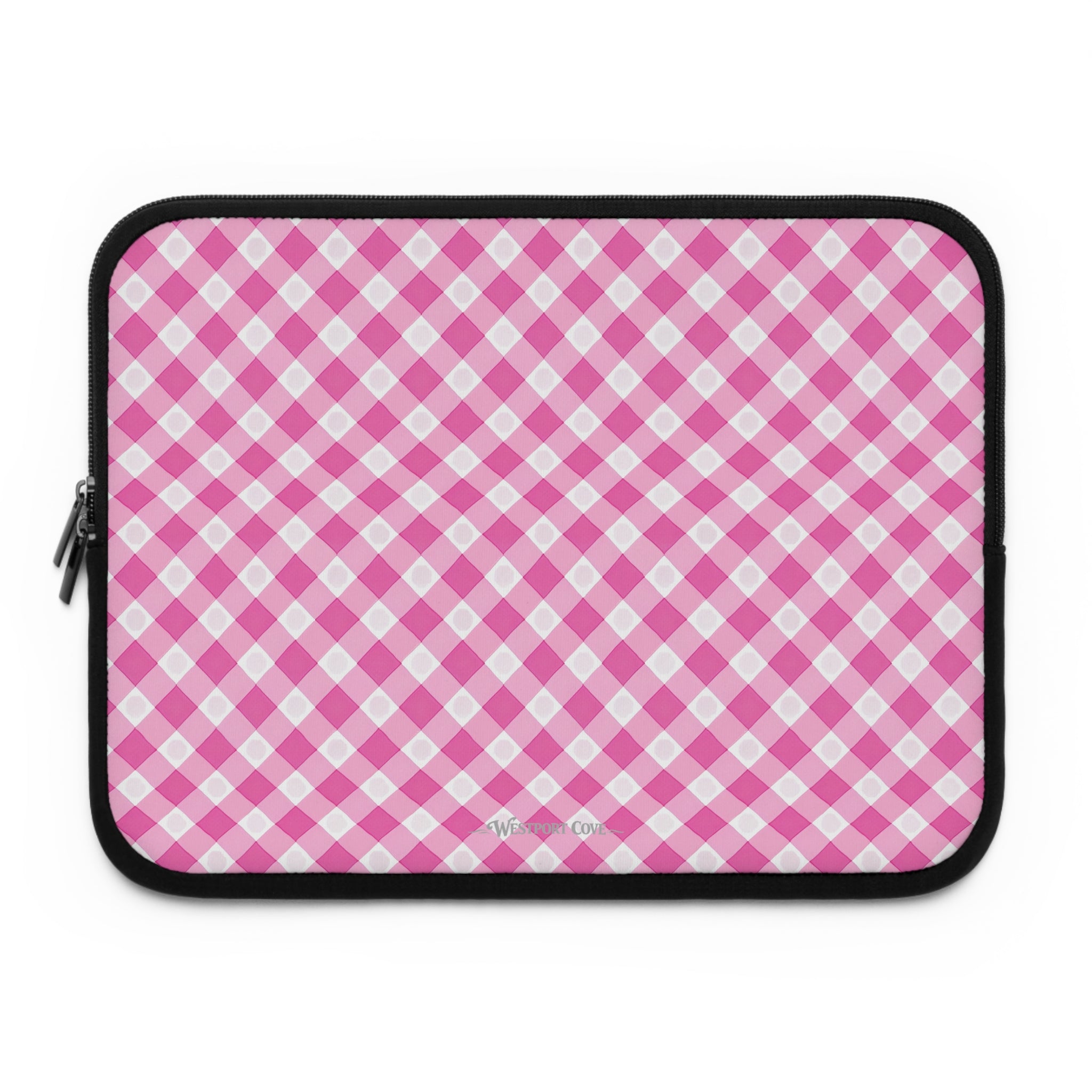Pink Gingham  - Laptop Sleeve — Cute Plaid Protective Case