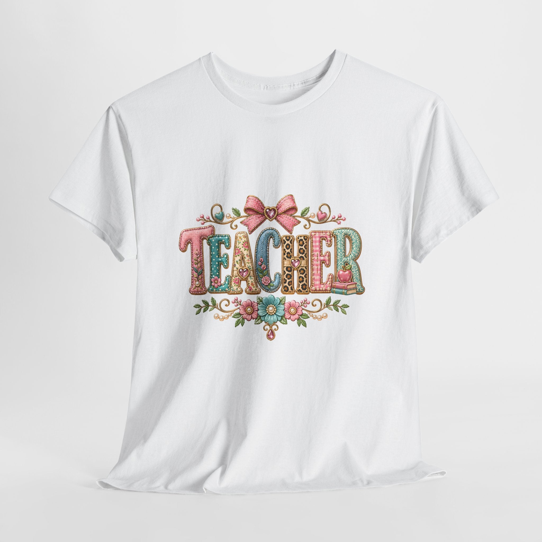 Teacher Floral Graphic Tee — Vintage Bow & Floral 
