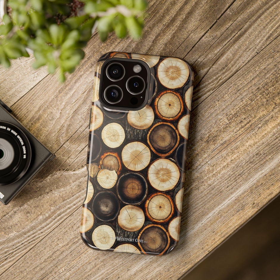 Timber - Wood Slice Pattern Extreme Impact MagSafe Phone Case Protective Cover