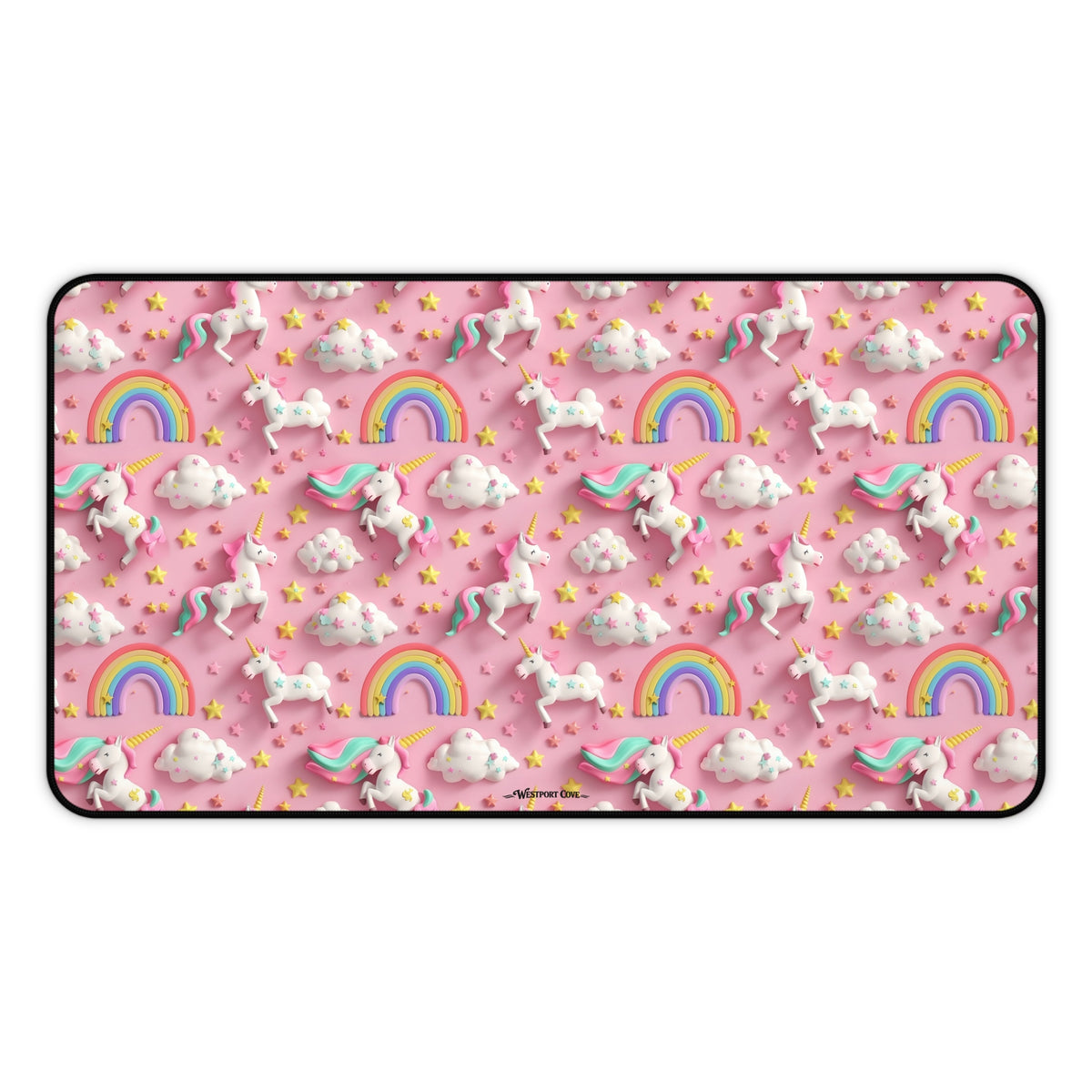 Unicorn Dance Desk Mat — Pink Cute Gaming & Office Mouse Pad