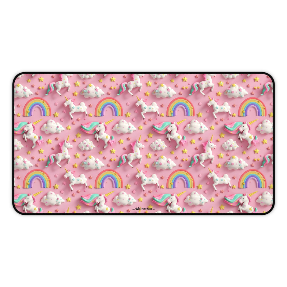 Unicorn Dance Desk Mat — Pink Cute Gaming & Office Mouse Pad