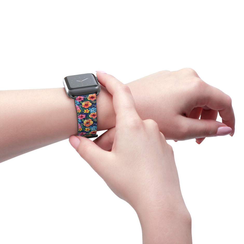 Floral Hibiscus - Apple Watch Band -Colorful Tropical Watch Strap
