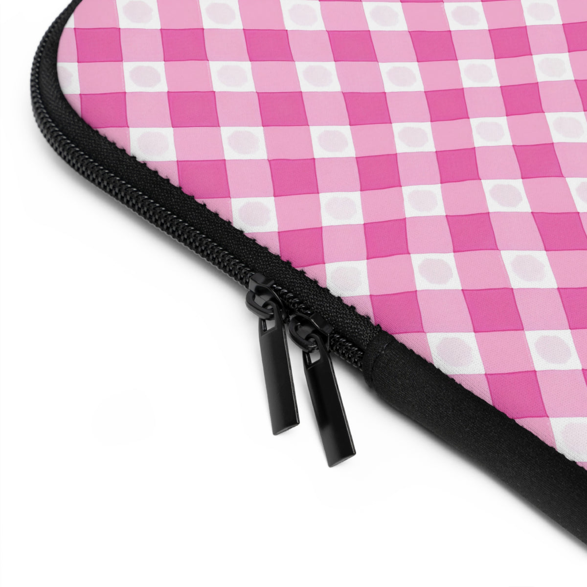 Pink Gingham Laptop Sleeve - Stylish Protection for Your Device