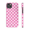 Pink Gingham - Essential Phone Case - Lightweight Protective Cover