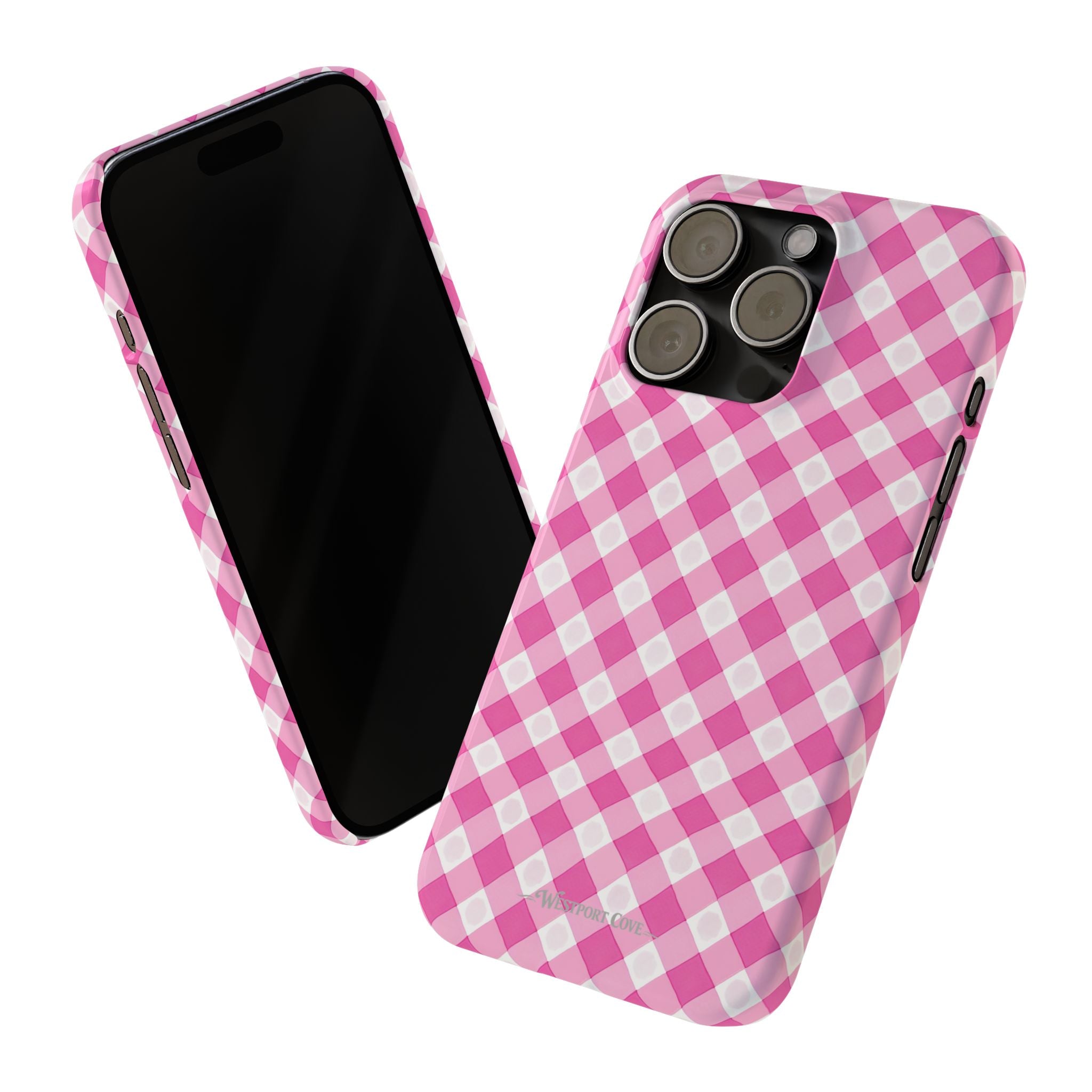Pink Gingham - Essential Phone Case - Lightweight Protective Cover
