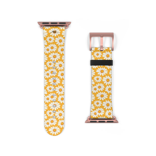 Daisy Chain - Apple Watch Band - Floral Watch Band - Yellow Daisy Pattern Apple Watch Strap