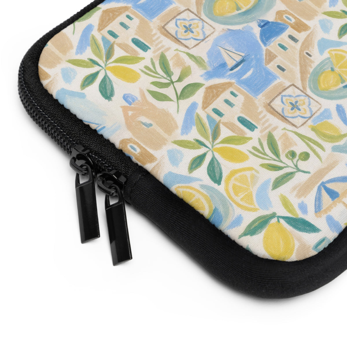 Mediterranean Lemon Laptop Sleeve & Seaside Pattern