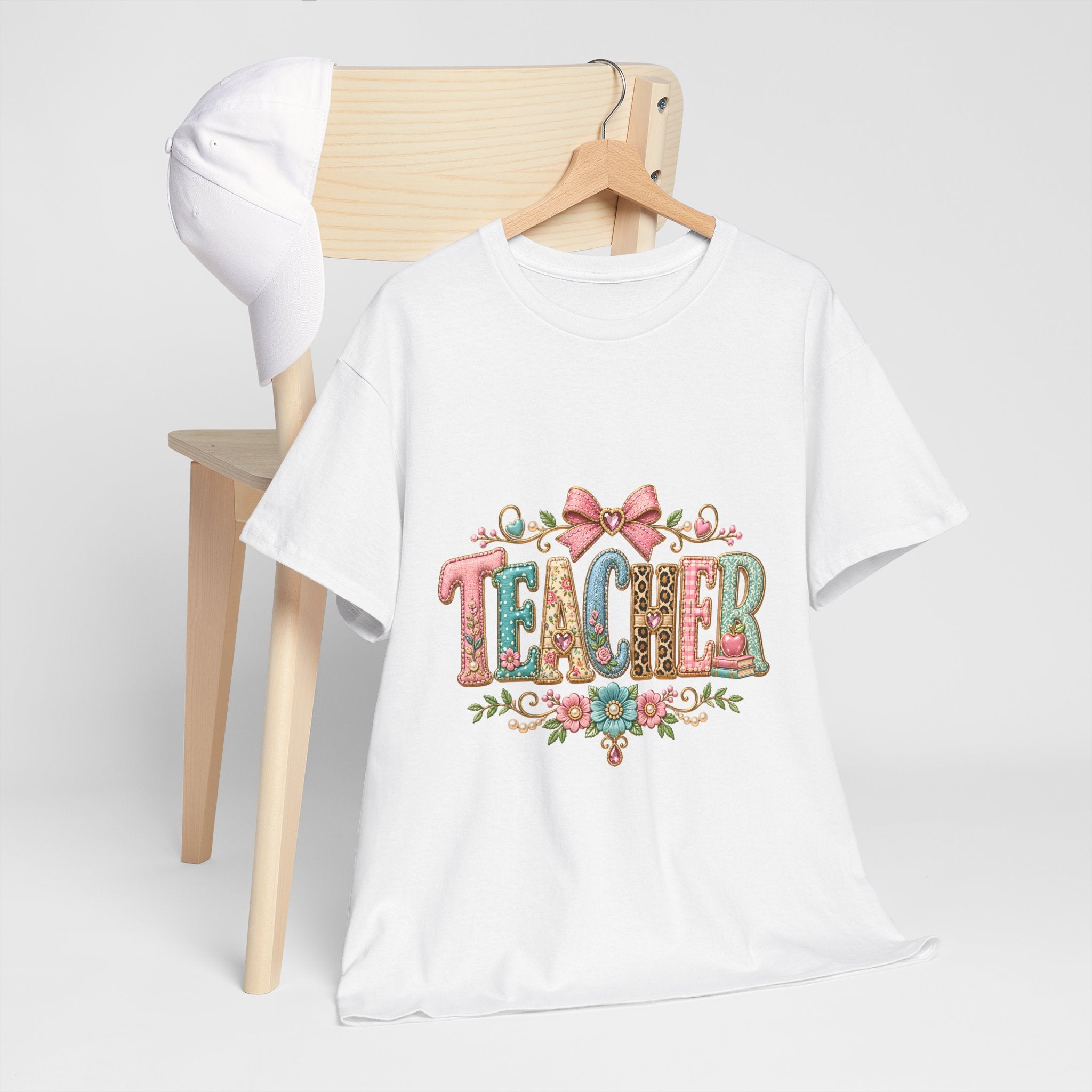 Teacher Floral Graphic Tee — Vintage Bow & Floral 