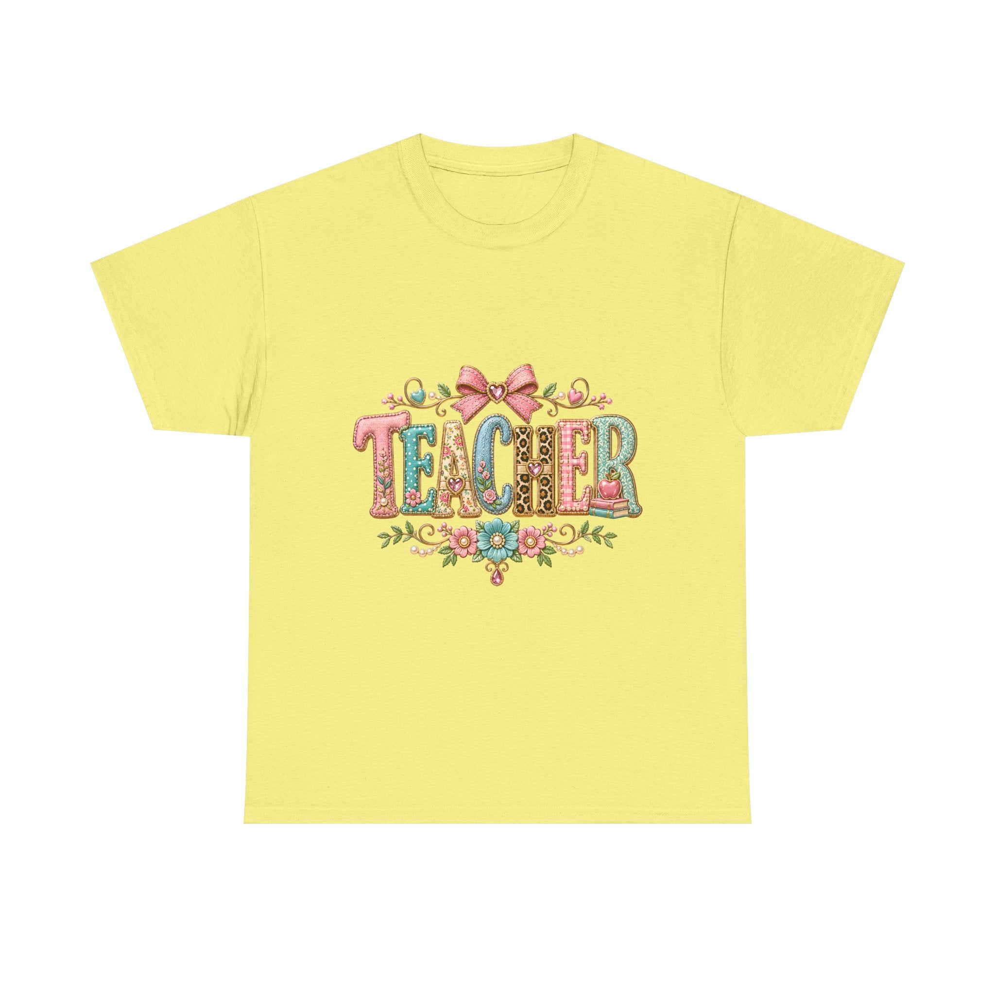 Teacher Floral Graphic Tee — Vintage Bow & Floral 