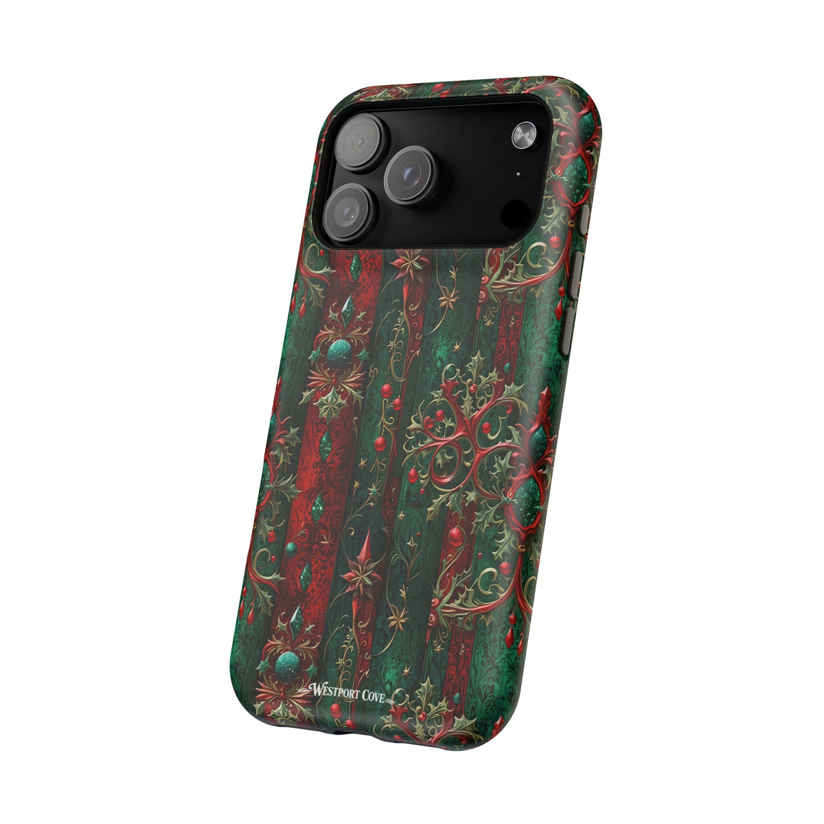 Vintage Gothic Christmas Filigree Pattern Extreme Impact MagSafe Phone Case