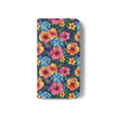 Tropical Hibiscus Flip Phone Case — Floral Wallet Flip Case with Card Slots