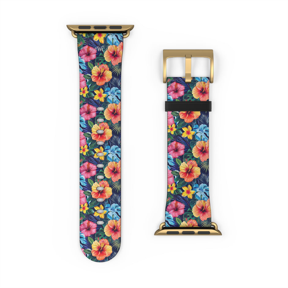 Floral Hibiscus - Apple Watch Band -Colorful Tropical Watch Strap
