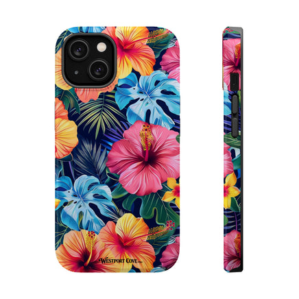 Tropical Hibiscus Extreme Impact MagSafe Phone Case: Uniting Style and Robust Protection