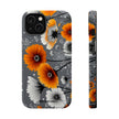 Floral Orange & Gray - Extreme Impact MagSafe Phone Case