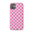 Pink Gingham - Essential Phone Case - Lightweight Protective Cover