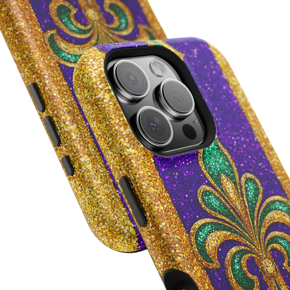 Mardi Gras Glitter Fleur - Extreme Impact MagSafe Phone Case
