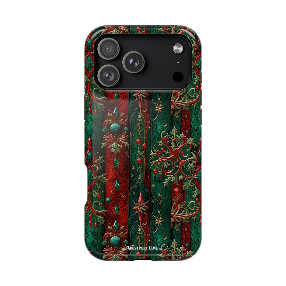 Vintage Gothic Christmas Filigree Pattern Extreme Impact MagSafe Phone Case