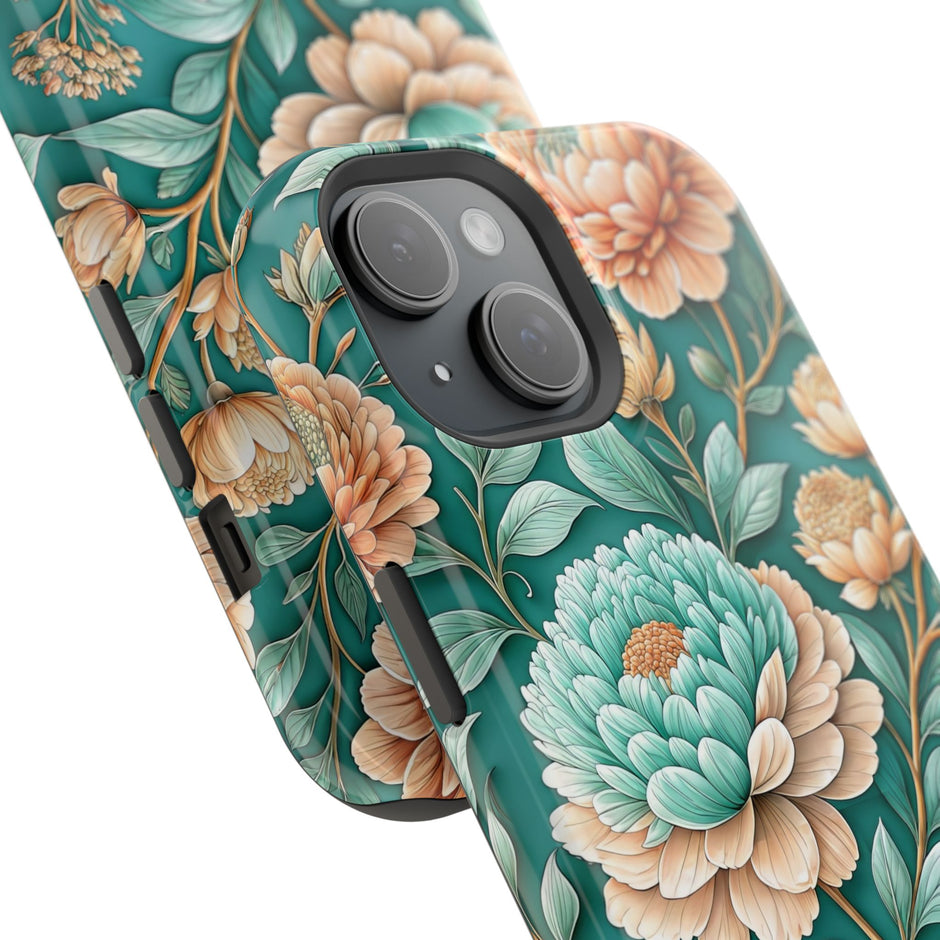 Teal Peony - Extreme MagSafe Phone Case