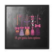 Halloween Broom Canvas Print — “A Girl Gotta Have Options” Framed Wall Art