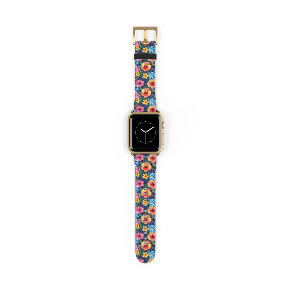 Floral Hibiscus - Apple Watch Band -Colorful Tropical Watch Strap