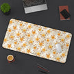 Golden Rose Desk Mat — Floral Office Mouse Pad for Home & Work